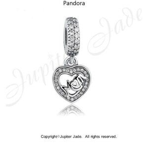 Pandora Silver Heart Mom Charm